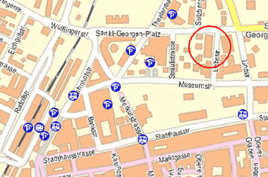 Map of Winterthur, from the train station to the party place